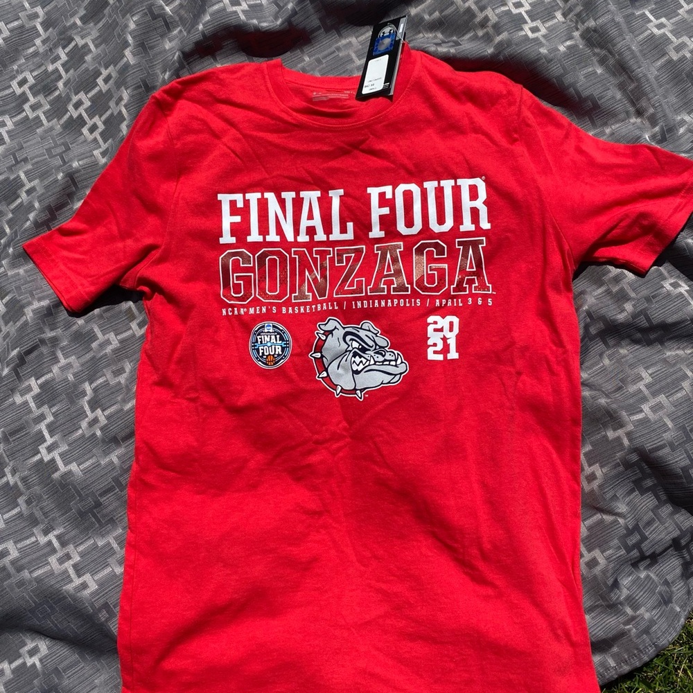 Brand new under armour basketball Red Gonzaga Indianapolis Final Four T-Shirt S